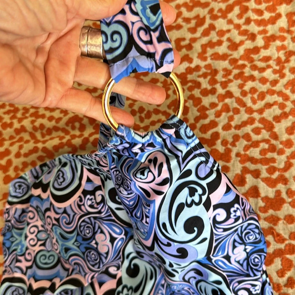 Jantzen size 12 bathing suit Swimsuit One-piece Periwinkle/Pink Graphic - Picture 4 of 9